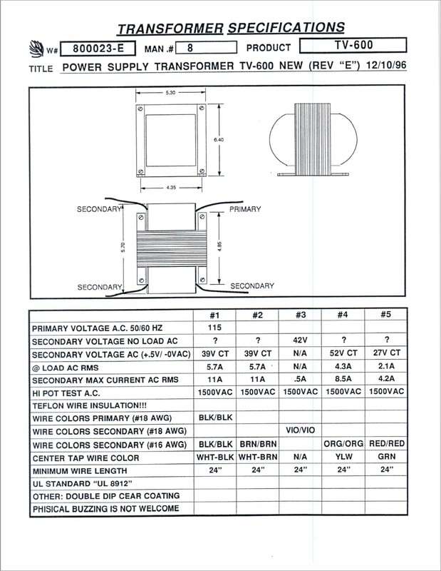 PSC-600 Power Transformer B Stock