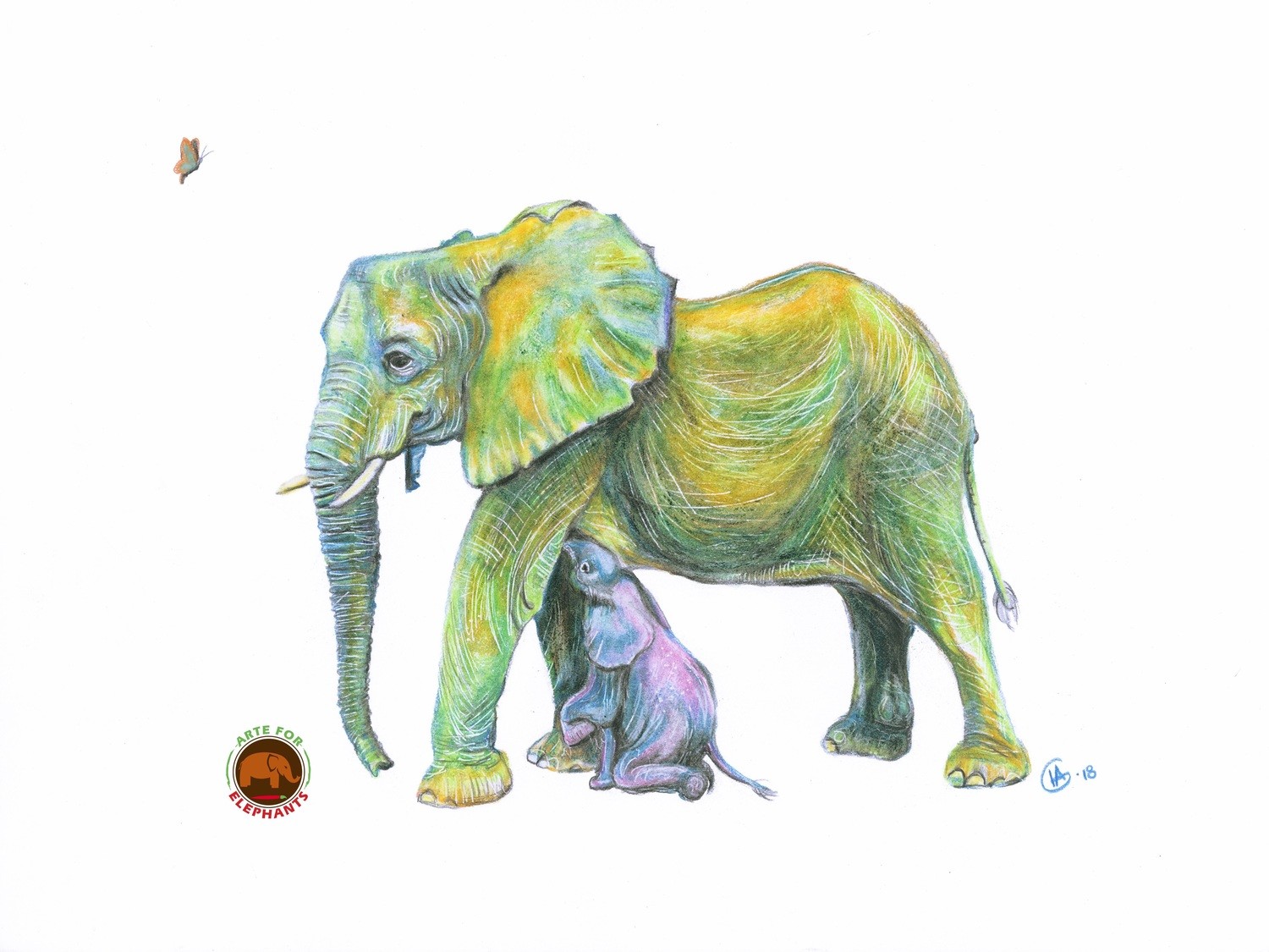 Lualeni &amp; Lulu Elephant Large Fine Art Print