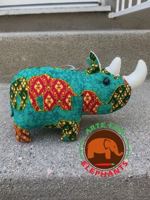 NEW Batik Fabric Rhinos!!!!!