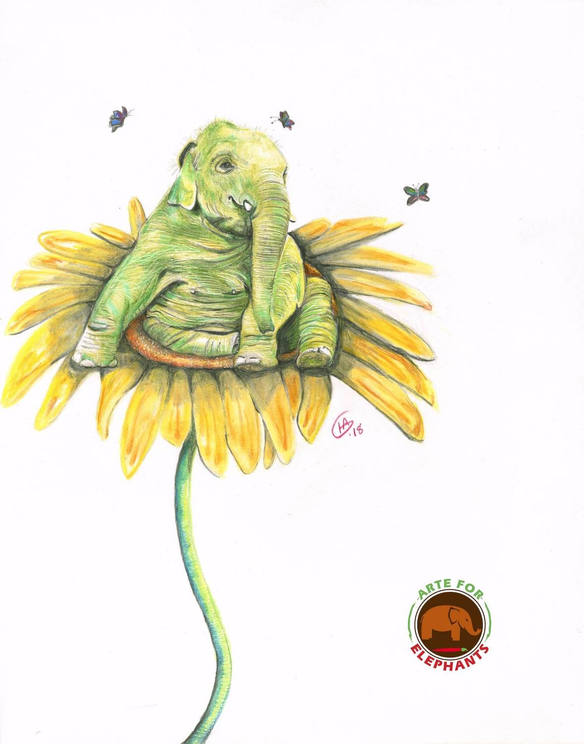 Navaan on a Sun Flower Large Print