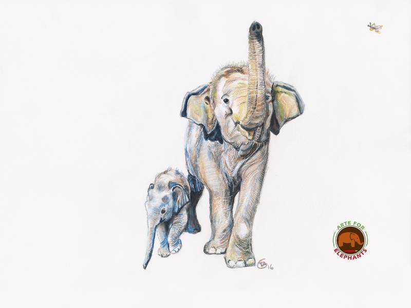 Baby Dok Rak &amp; Dok Mai Large Fine Art Print