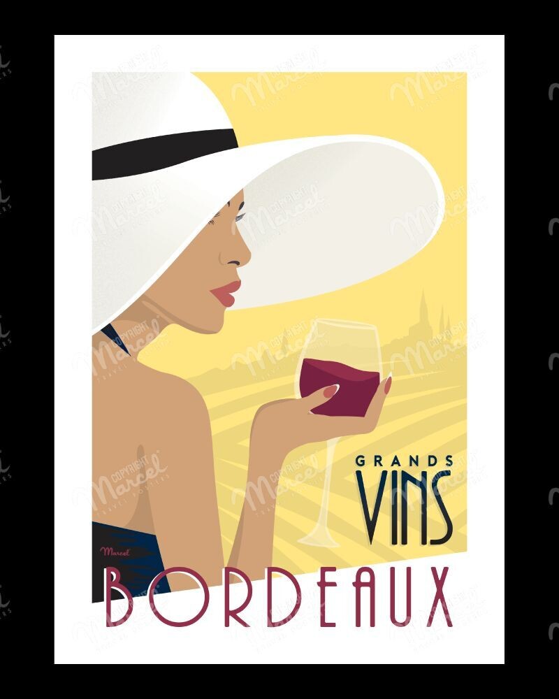 Affiche Grands vins Bordeaux