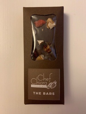 Nuts for chocolate: Milk chocolate with roasted hazelnuts, chestnuts, dates. 100gr