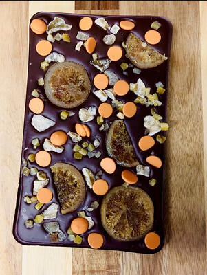 When life give you citrus... : Dark chocolate, candied orange and ginger.