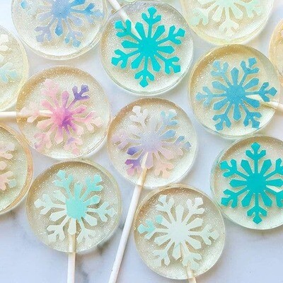 Pastel Snowflake Lollipop, Cotton Candy Flavour