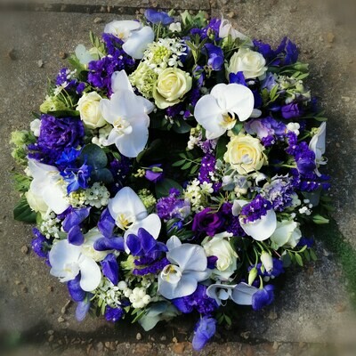 Blue and white Wreath