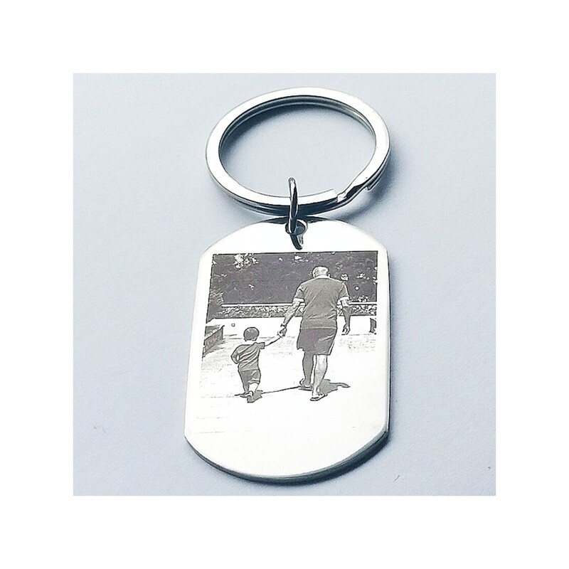 Custom DOUBLE Sided Dog Tag Keyring with Handwriting 
