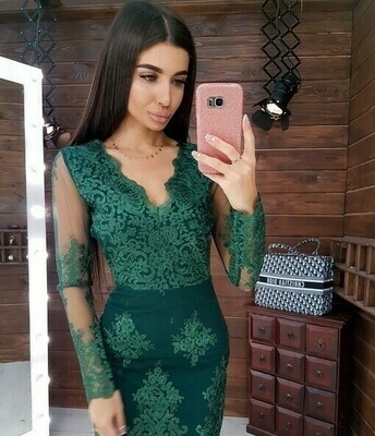 Вечернее платье зеленое (48 размер)