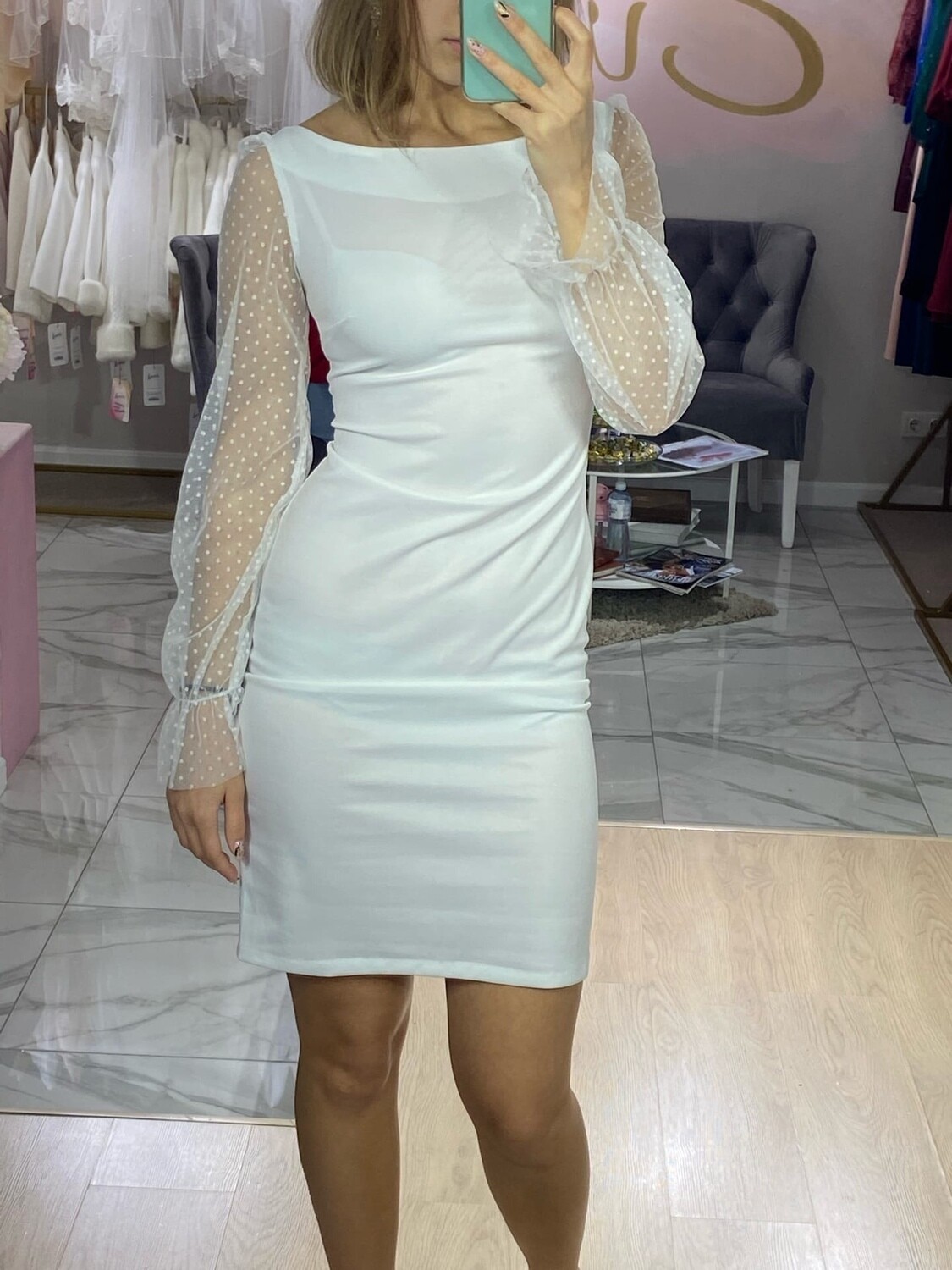 Вечернее платье белое (42 размер)