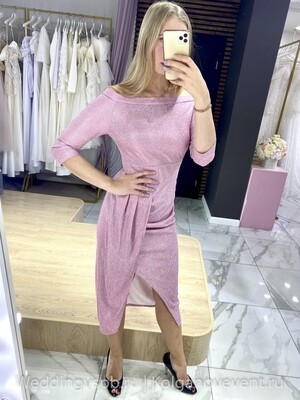 Вечернее платье розовое (42 размер)