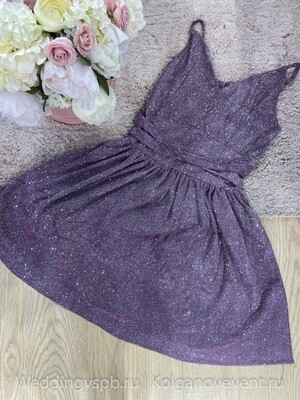 Вечернее платье темно-розовое короткое (44 размер)