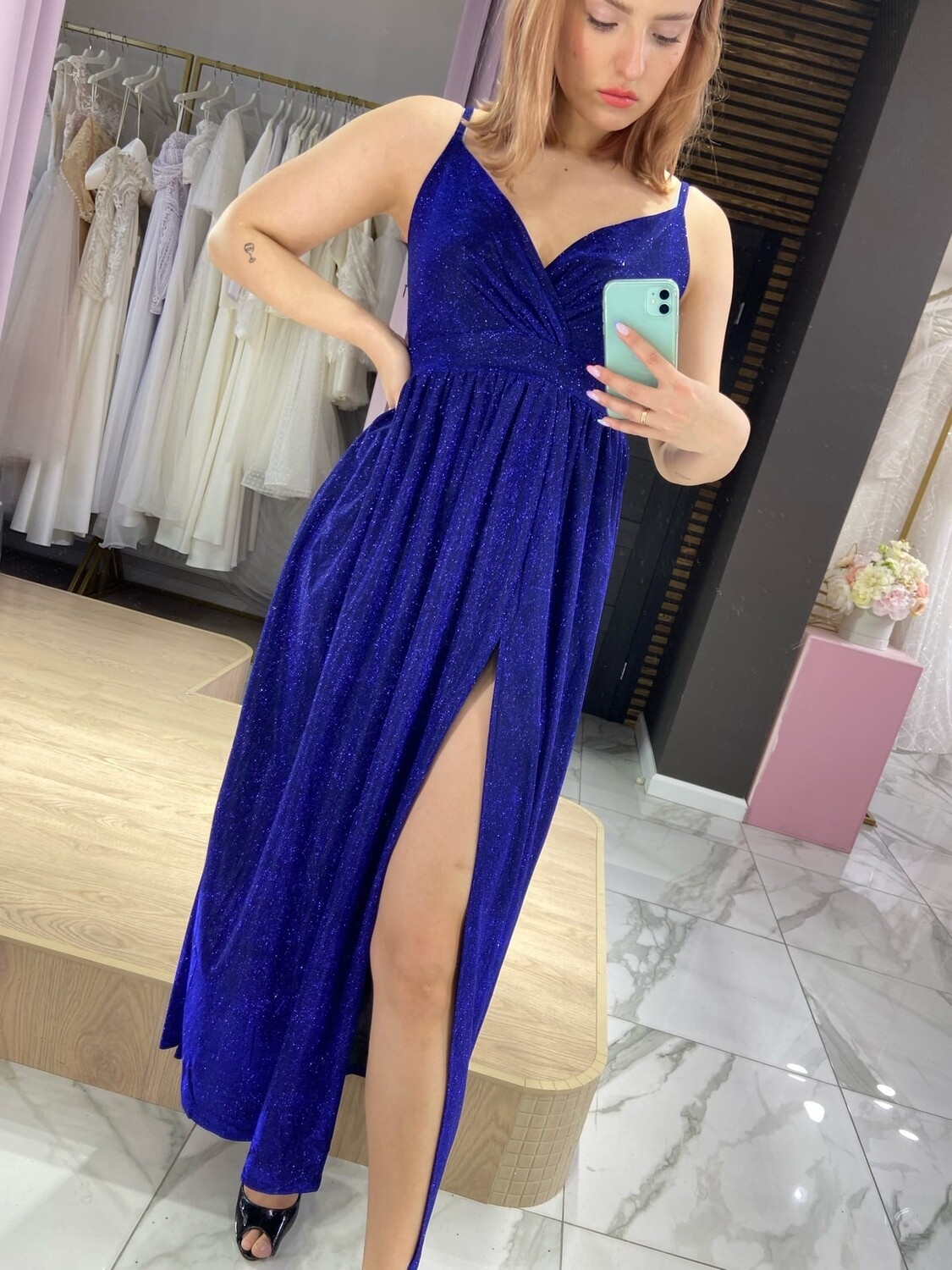 Вечернее платье синее (48 размер)