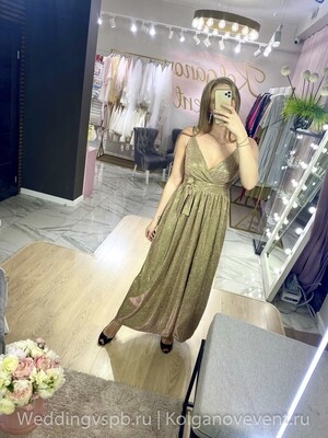 Вечернее платье золотое (44 размер)