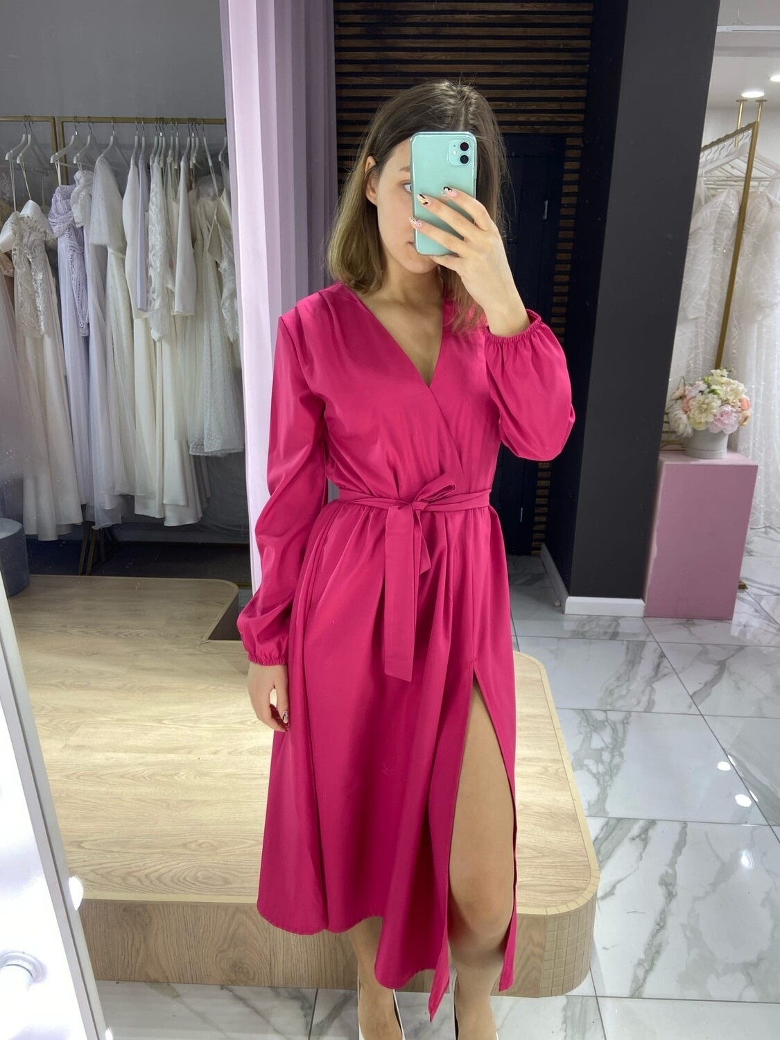 Вечернее платье розовое (44 размер)