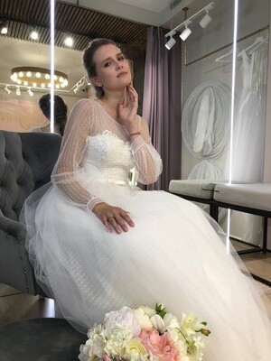 Свадебное платье "Маша 2" айвори (46 размер)