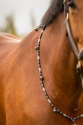 JET Rhythm Beads for horses in BLACK & SILVER