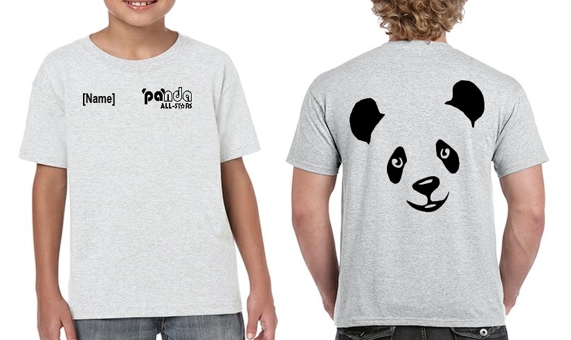 Panda All Stars Big Panda Back Child or Adult T-shirt