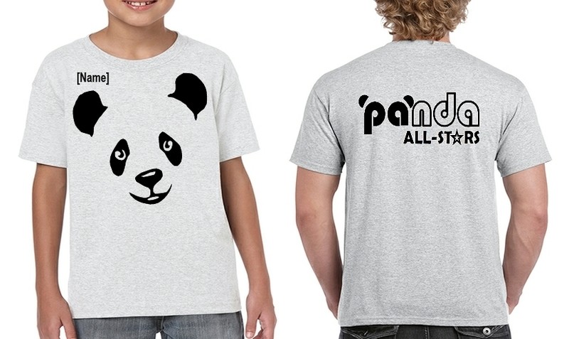 Panda All Stars Big Panda Front Child or Adult T-shirt
