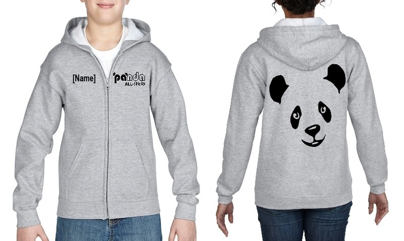 Panda All Stars Big Panda Child/Adult Grey Hoodie