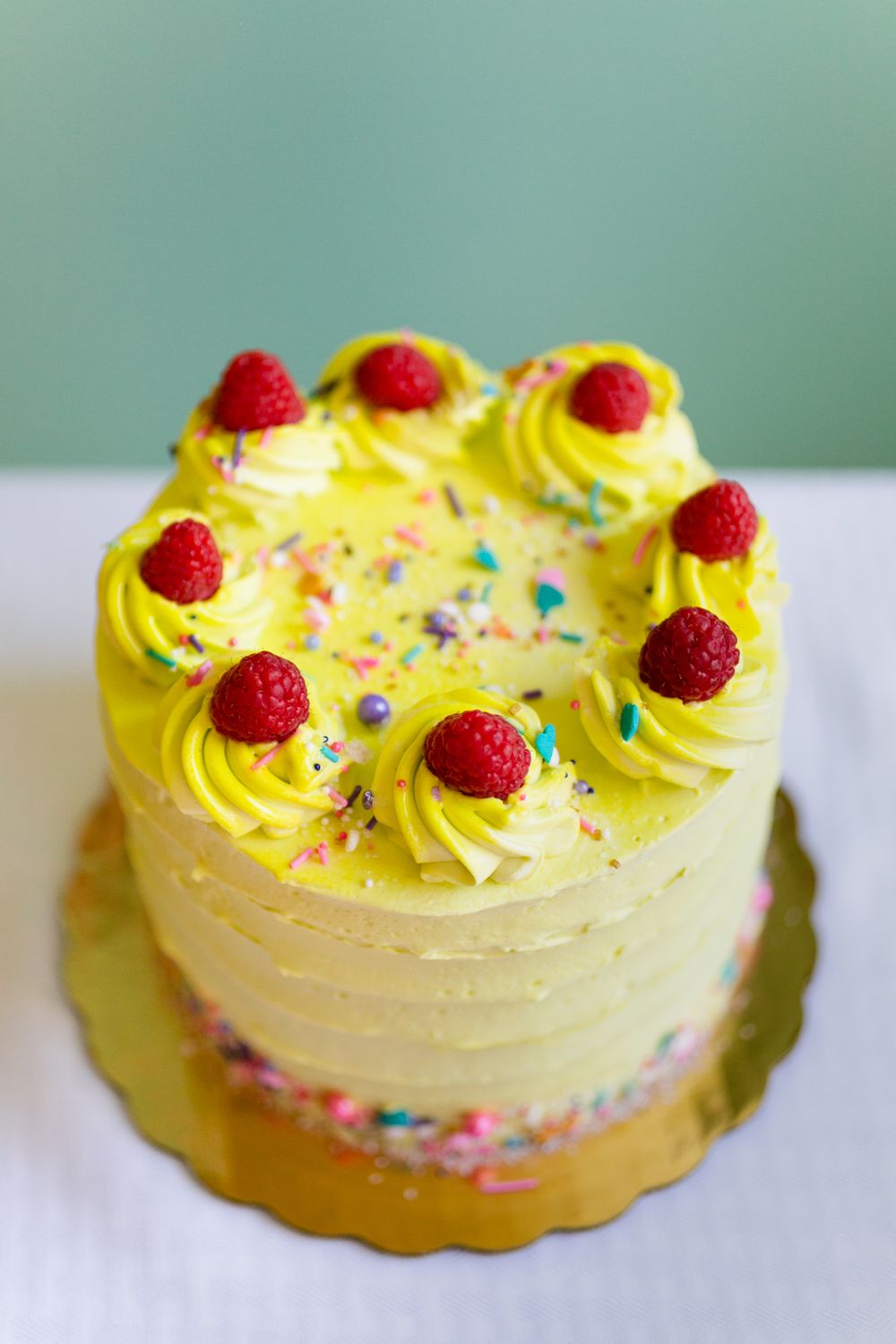 Lemon Elderflower Raspberry Cake