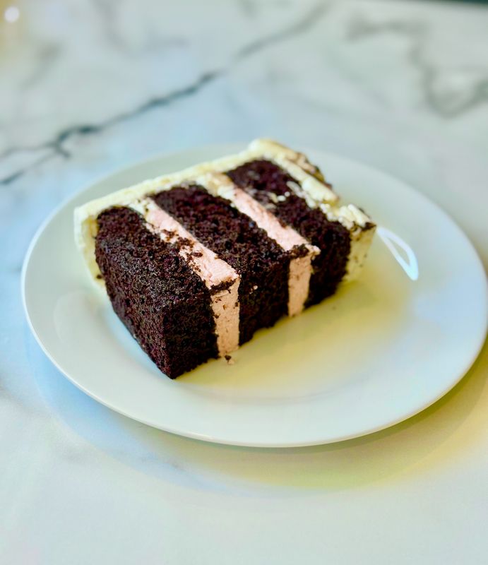 Chocolate Strawberry Cake Slice