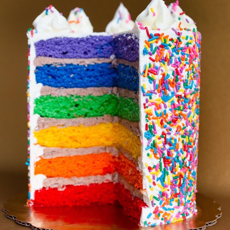 6 Layer Rainbow Surprise Cake