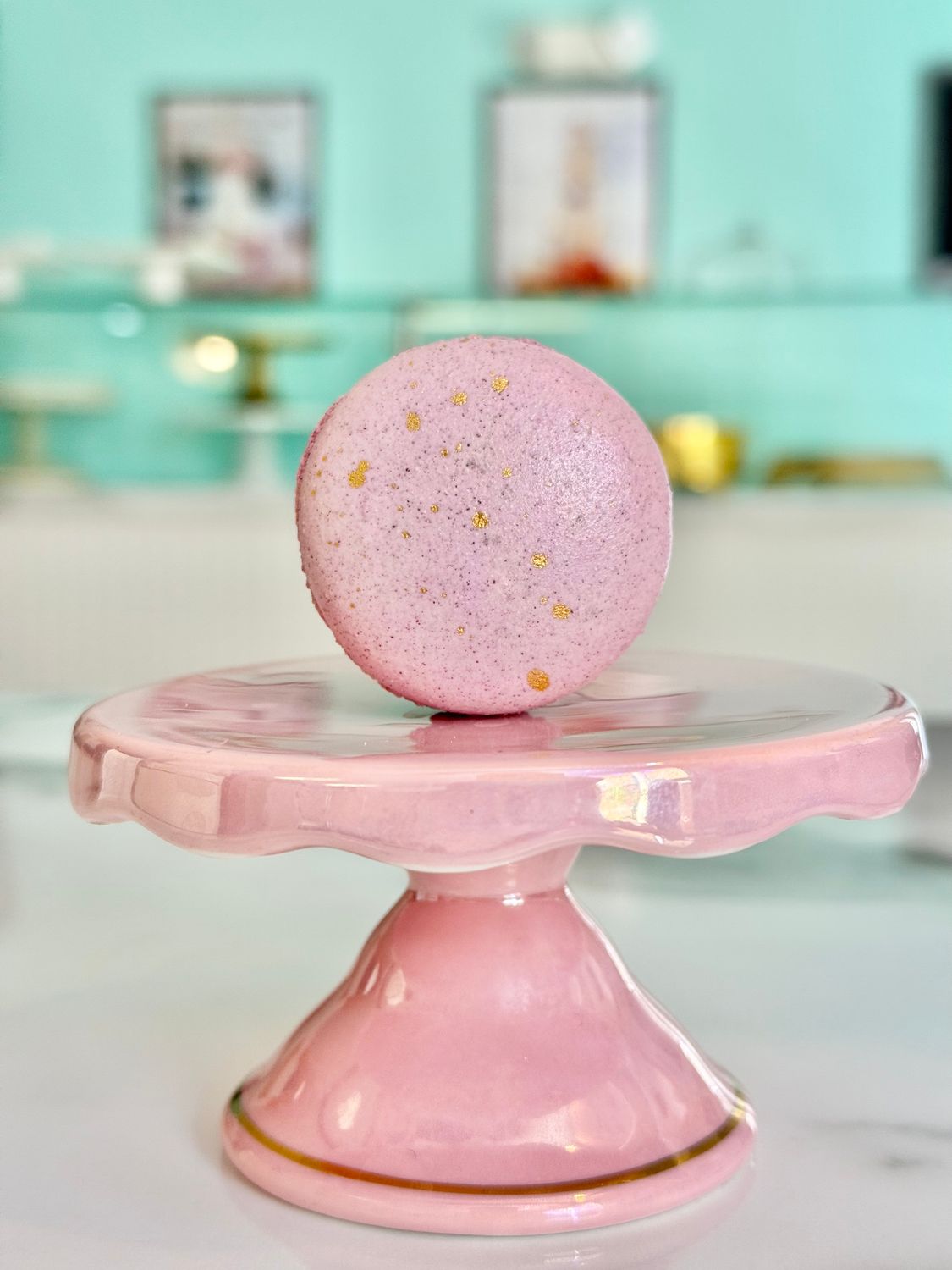 Passionfruit Ube Cheesecake French Macaron