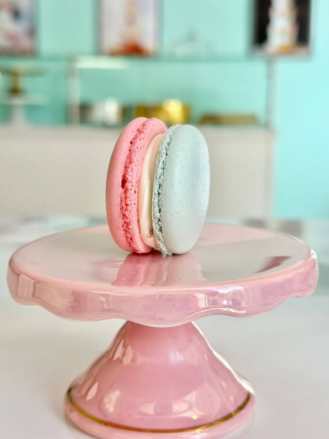 Coconut Raspberry French Macaron