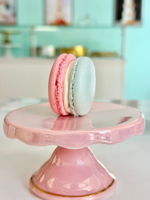Coconut Raspberry French Macaron
