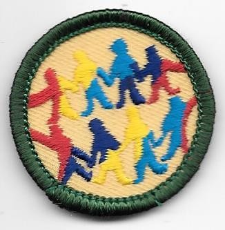 Retired Girl Scouts Junior Badge Patch 1980 WTE~Purple~Drawing & Painting 