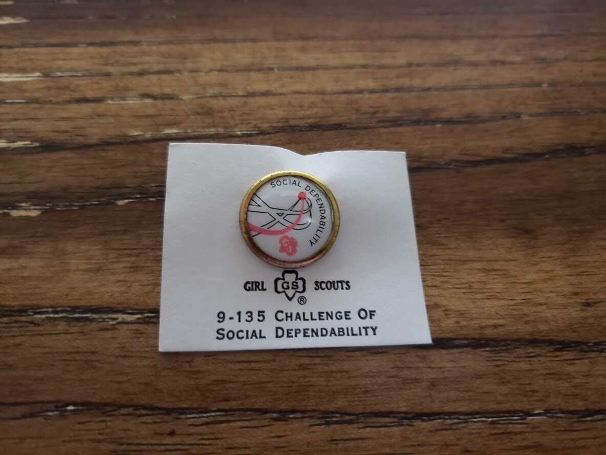 Cadette Social Dependability Challenge Pin 1963-1980