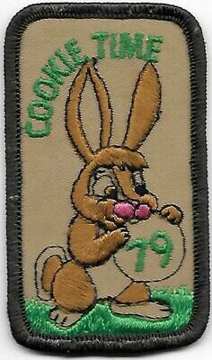 Base Patch 1 Cookie Time (brown border, brown rabbit) 1979 Burry Foods