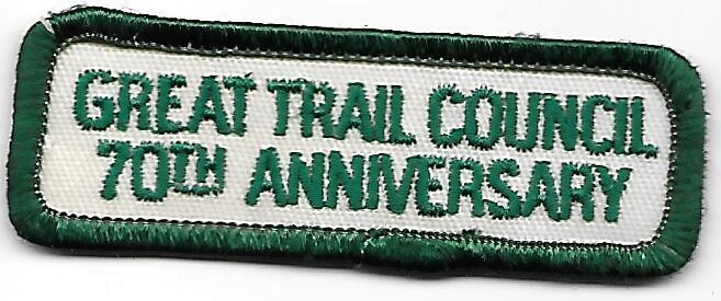 Great Trail (GS) 70th anniversary bar  council patch (OH)