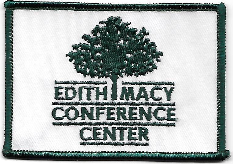 Edith Macy Conference Center Patch ("fat" rectangle, olive green border)