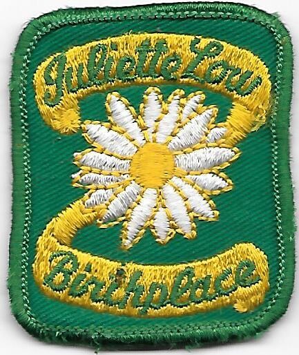 Birthplace patch (older, green background)