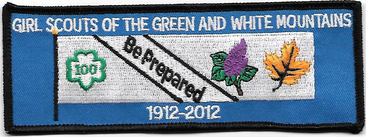 100th Anniversary Patch Green and White Mountains