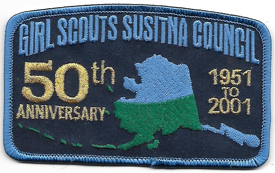 Susitna Council (GS) 50th anniversary council patch (Alaska)