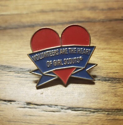 Volunteers are the Heart of GS fun Pin GSUSA (late 1990's)