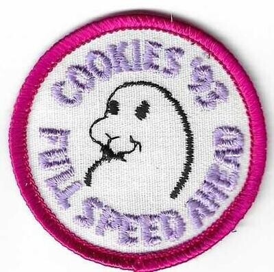 Base Patch (round) lightest purple writing Full Steam Ahead Cookies 1993---ABC