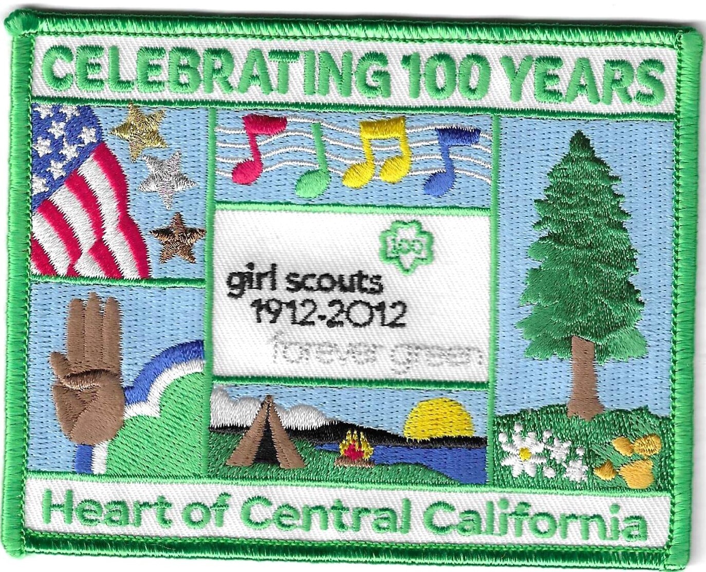 100th Anniversary Patch Forever Green Heart of Ca