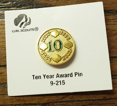 10 year pin award for Seniors/Ambassadors 1980-2022