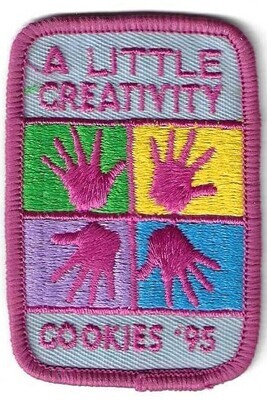 Base Patch 1 (top left hand green, lighter pink words, medium blue background) 1995 ABC