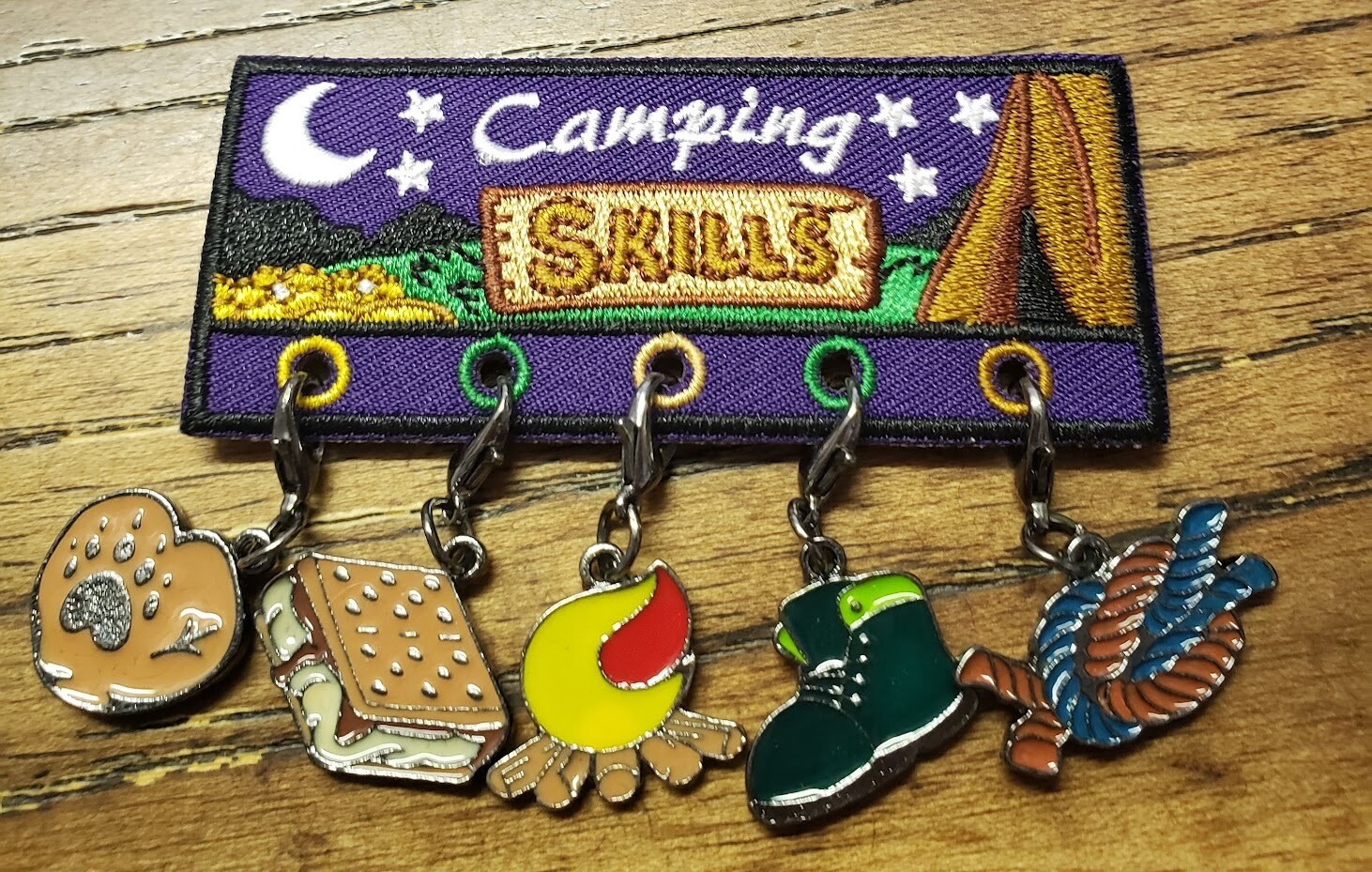 Camping Skills Fun Patch with charms