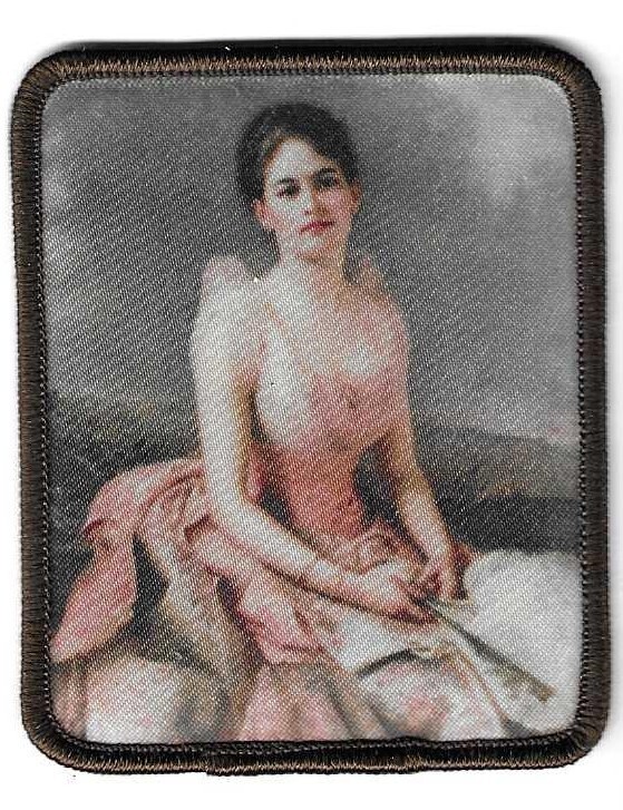 Juliette Gordon Low portrait Patch (dark brown border)