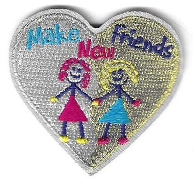 Make New Friends heart shape patch