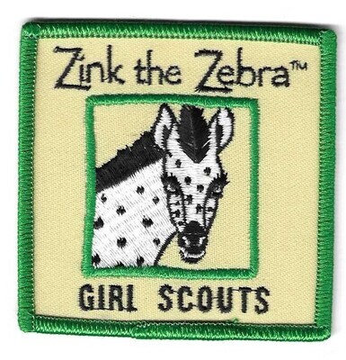 Zinc the Zebra square green border yellow background program patch