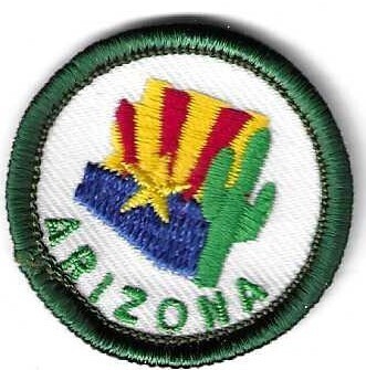 Arizona Council own Junior Badge (Original) Arizona Cactus Pine (Embroidered edge)