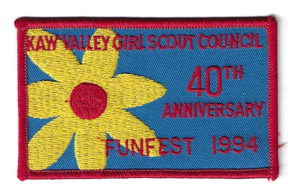 Kaw Valley Council 40th anniversary council patch (KS)