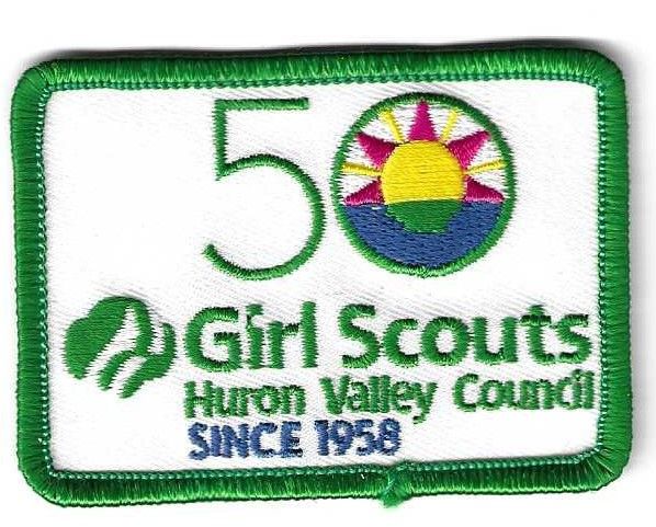 Huron Valley GSC 50th anniversary council patch (MI)