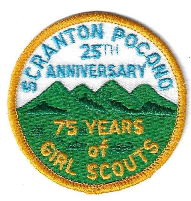 Scranton Pocono GSC 25th council/75th GSUSA anniversary council patch (PA)